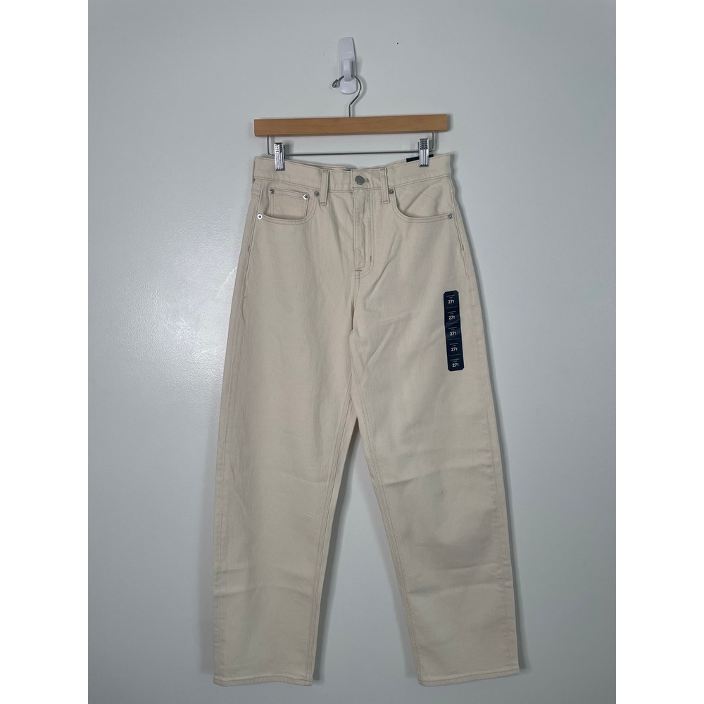 J.Crew Slim Barrel Jean Denim Women‎ 27 Tall Ecru Cream CQ558 New - Picture 2 of 12